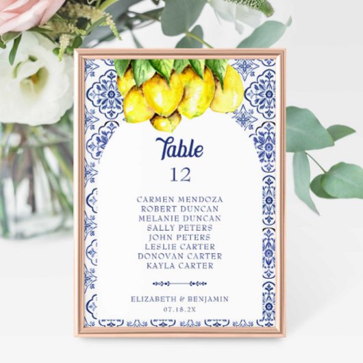 Numéro De Table Graphique de table de mariage méditerranéen La Dol