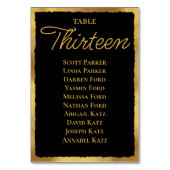 Numéro De Table Gras Elegance Black Gold Arête de siège graphique (Dos)