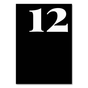 Numéro De Table Gras minimaliste grand nombre Mariage noir