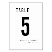 Numéro De Table Gras noir et blanc moderne Monogramme Mariage chic (Par défaut)