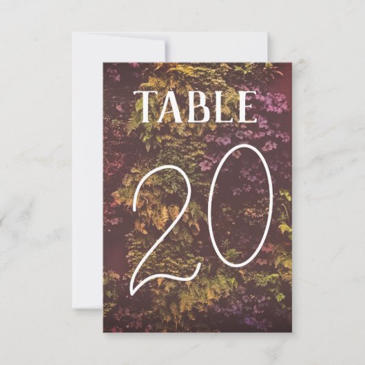 Numéro de table gras plantes recto-verso Ruby (Devant)