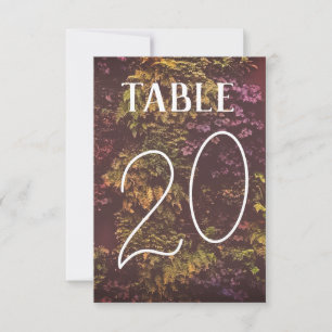 Numéro de table gras plantes recto-verso Ruby