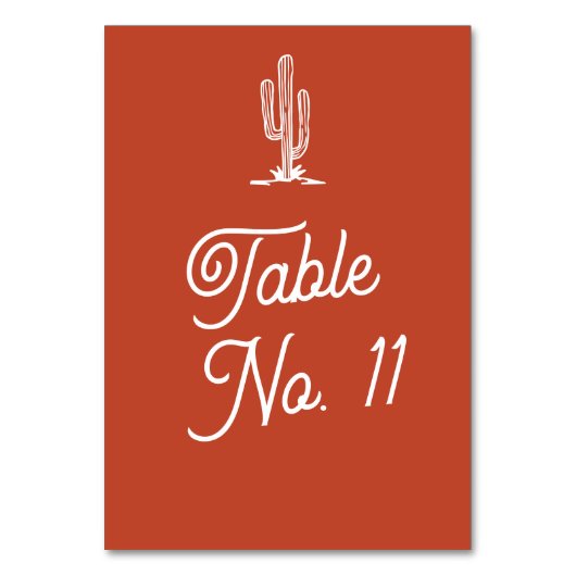 Numéro De Table Gras Retro Red Saguaro Cactus Mariage du désert (Par défaut)