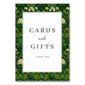 Numéro De Table Grateful Green Floral Border (Dos)