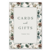 Numéro De Table Grateful Green Floral Border (Dos)