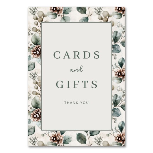 Numéro De Table Grateful Green Floral Border (Par défaut)