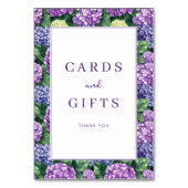 Numéro De Table Grateful Purple Floral Hydrangea Border (Dos)
