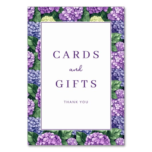 Numéro De Table Grateful Purple Floral Hydrangea Border (Par défaut)