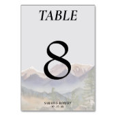 Numéro De Table Gray Colorado Mountain Wedding Réception (Dos)