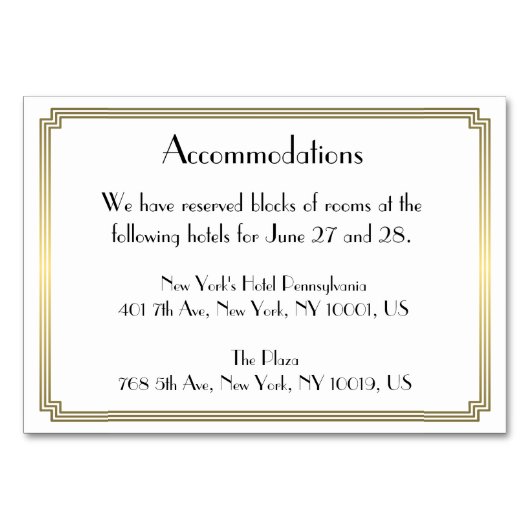 Numéro De Table Great Gatsby Art Déco Gold Mariage Hébergement (Devant)