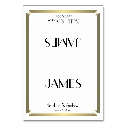 Numéro De Table Great Gatsby Art Déco Gold Mariage Plaques (Par défaut)