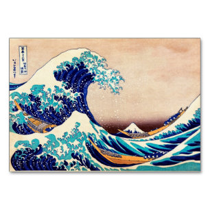 Numéro De Table Great Wave Off Kanagawa Vintage Japonais Impressio