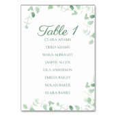 Numéro De Table Green Eucalyptus Wedding Seating Chart Card (Par défaut)