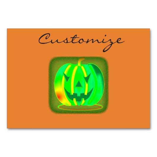Numéro De Table Green Jack olantern Halloween Thunder_Cove (Devant)