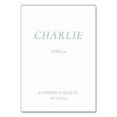 Numéro De Table Green Sage Elegant Wedding Table Cards (Dos)