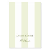 Numéro De Table Green Stripe Wedding Escort Name Cards (Par défaut)