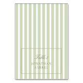 Numéro De Table Green Stripes Wedding Place Cards (Par défaut)
