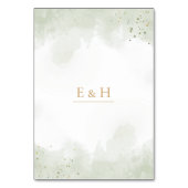 Numéro De Table Greenery boho watercolour gold geometric wedding (Dos)