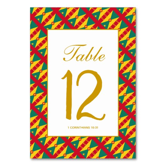 Numéro De Table GRENADA CARRIACOU Fête Mariage Banquet (Par défaut)