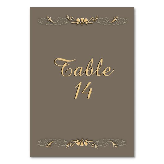 Numéro De Table Grès et Table d'or Numéro (Par défaut)