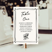 Numéro de table gribouillages dessinés à la main d