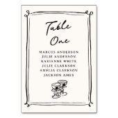 Numéro de table gribouillages dessinés à la main d (Dos)