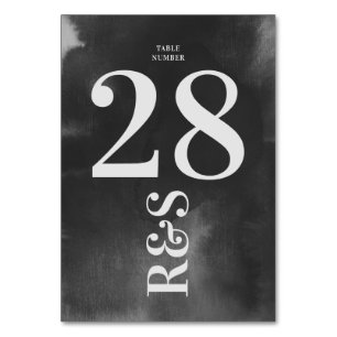 Numéro De Table Gris Art Grand Monogramme Moderne Gras Simple Mari