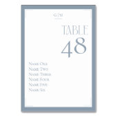 Numéro De Table Gris Bleu Poussiéreux Monogram Invités Moderne (Par défaut)