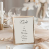 Numéro de table gris clair classique élégant vinta