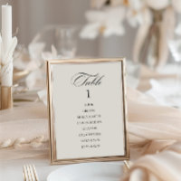 Numéro de table gris clair élégant vintage classiq