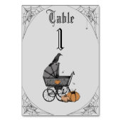 Numéro de table gris clair pour Baby Shower Hallow (Dos)