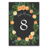 Numéro De Table Gris foncé Pêche Mariage Floral moderne (Par défaut)