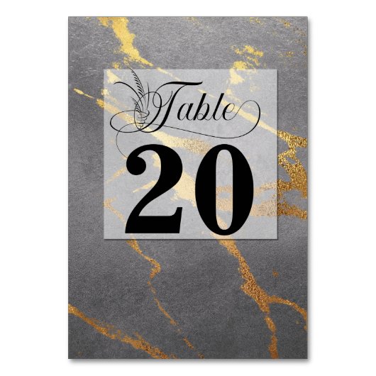 Numéro De Table Gris sophistiqué avec roulettes or (Par défaut)