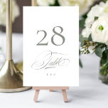 Numéro De Table Gris sur blanc Élégant Mariage de calligraphie<br><div class="desc">Numéro de tableau - élégant et impressionnant - partie d'une collection</div>