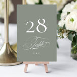 Numéro De Table Gris sur blanc Élégant Mariage de calligraphie<br><div class="desc">Numéro de tableau - élégant et impressionnant - partie d'une collection</div>