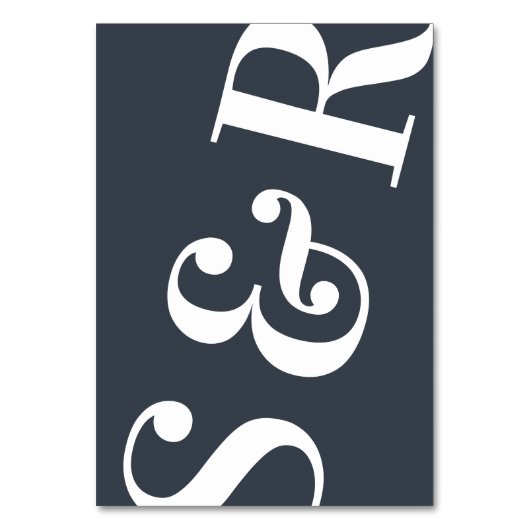 Numéro De Table Gros Gras Monogramme Moderne Simple (Dos)