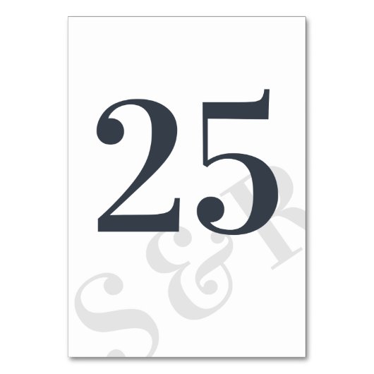 Numéro De Table Gros Gras Monogramme Moderne Simple (Par défaut)