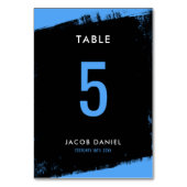Numéro De Table Grunge Blue Black Bar Mitzvah (Dos)