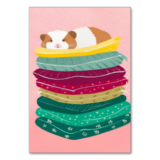 Numéro De Table Guinea Pig Sleeping Cute Animals Pet Owner Gift