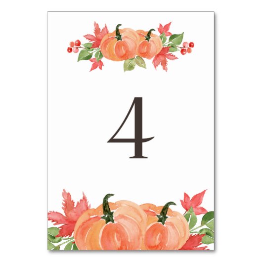 Numéro De Table Guirlande de citrouille et feuille d'érable à l'aq (Par défaut)