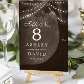 Numéro De Table Guirlande lumineuse d'arbre rustique avec initiale