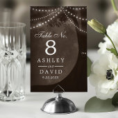 Numéro De Table Guirlande lumineuse d'arbre rustique avec initiale