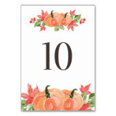 Numéro De Table Guirlandes de citrouille et de feuilles d'érable à (Dos)