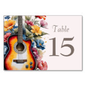 Numéro De Table Guitare Fleur sauvage Musical Pays Printemps Maria (Devant)