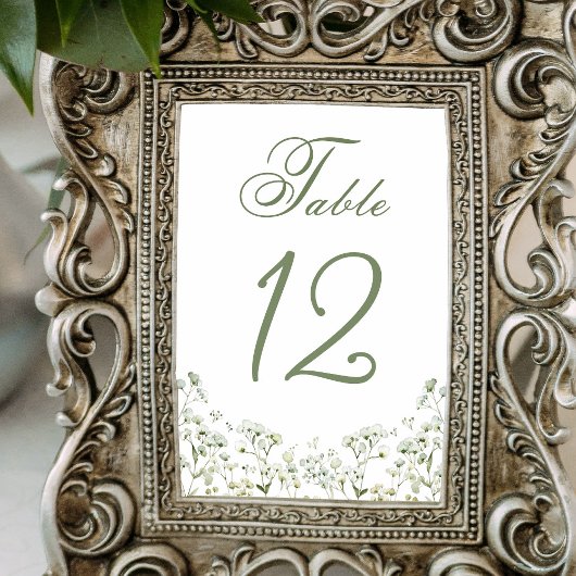 Numéro De Table Gypsophile