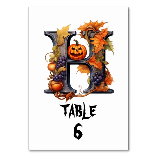 Numéro de table Halloween (Dos)