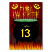Numéro De Table Halloween Costume Party Cauldron feu (Dos)