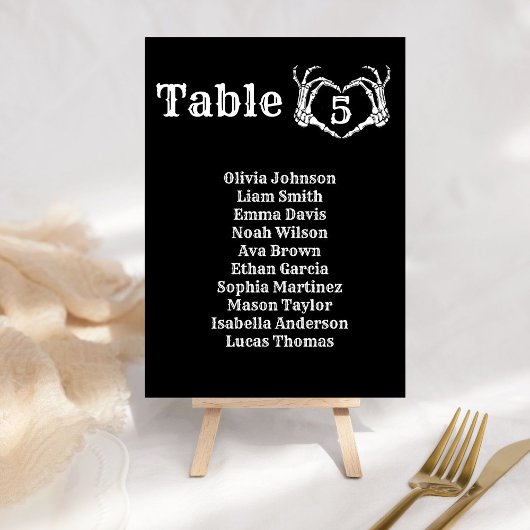 Numéro De Table Halloween Halloween Gothique Crâne mariage de coeu