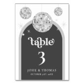 Numéro De Table Halloween Retro Grunge Disco Ball Mariage (Par défaut)