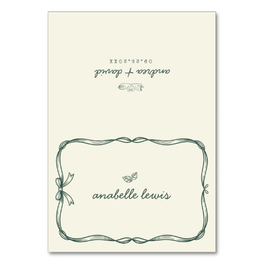 Numéro De Table Hand Drawn Editable Guest Name Wedding Place Card (Par défaut)